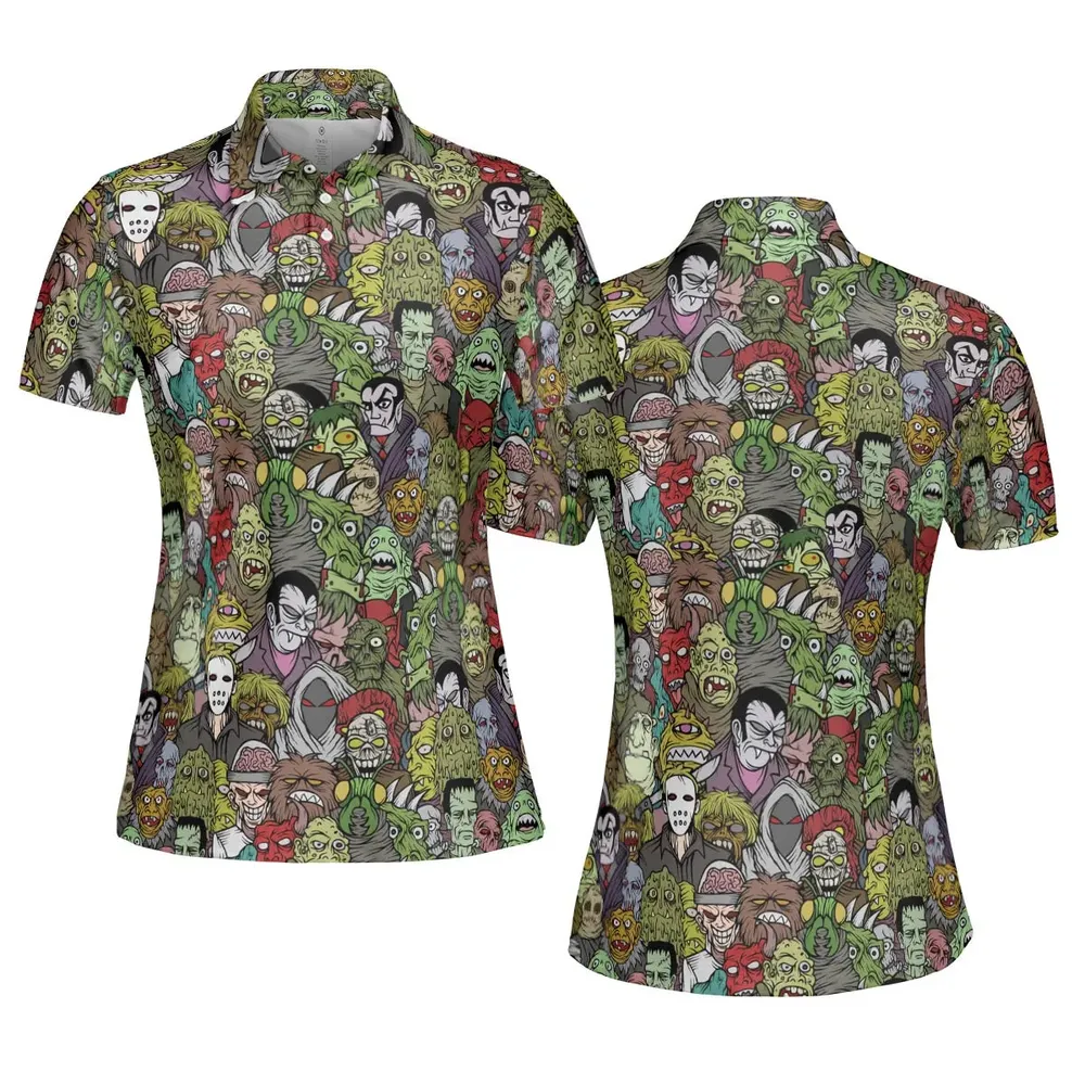 All The Monsters Are Here AOP Men/Women Polo Shirt - 5