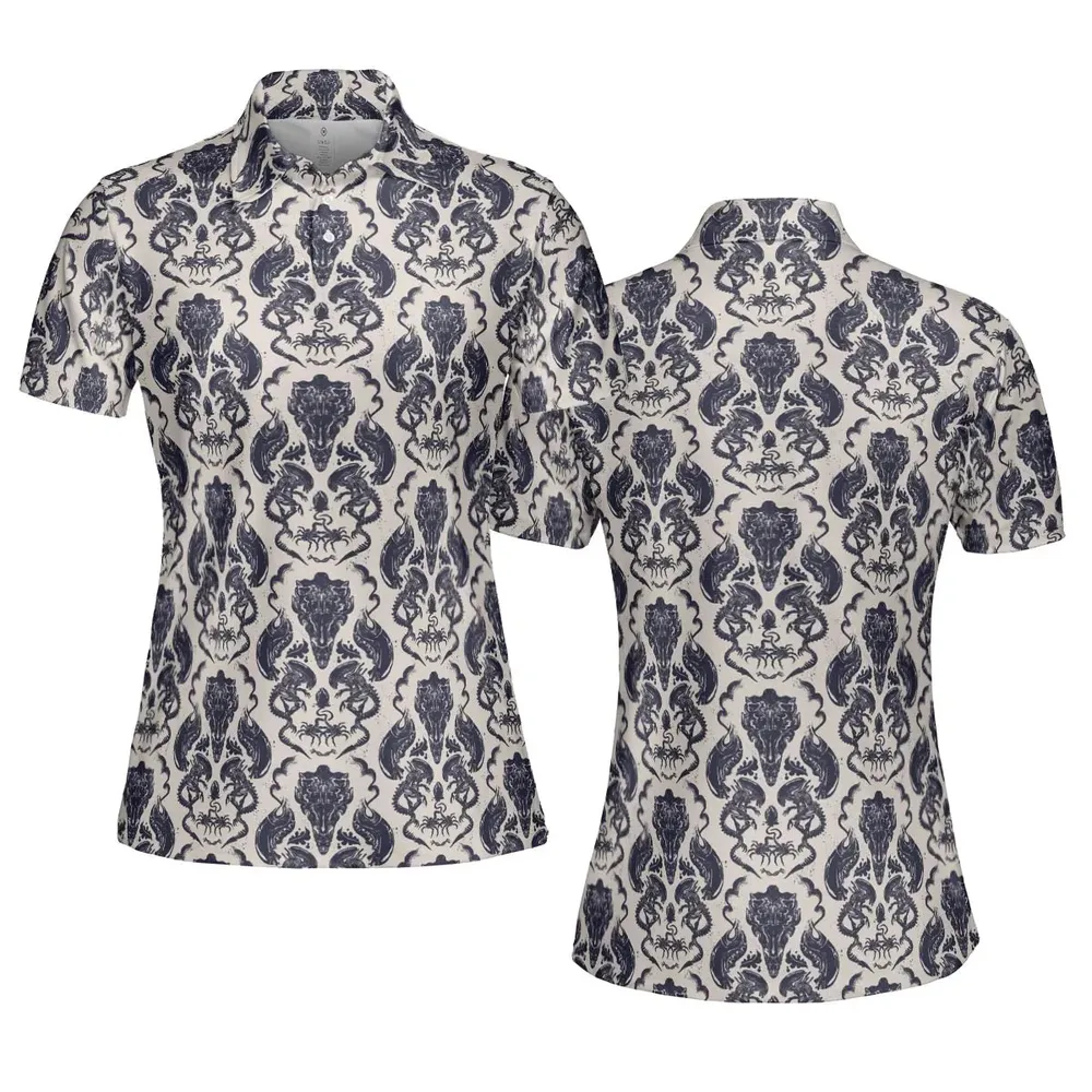 Alien Xenomorph Pattern AOP Men/Women Polo Shirt - 5