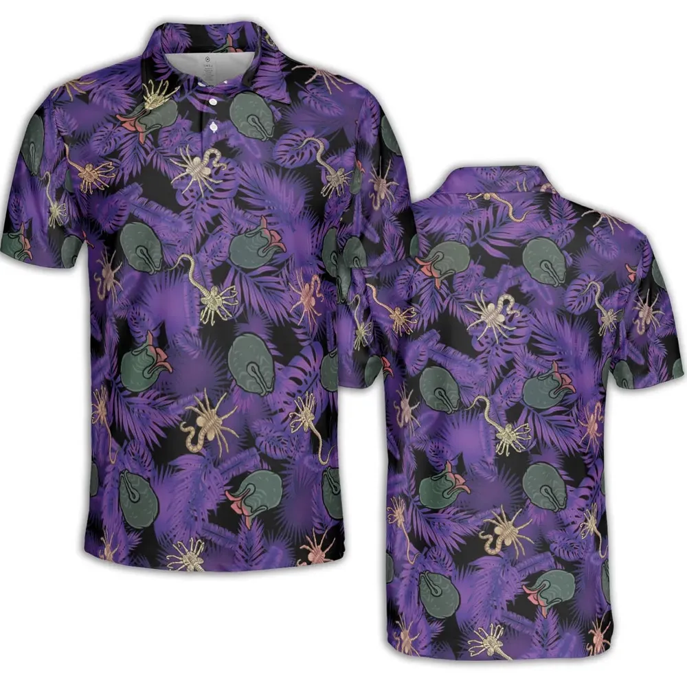 Alien Facehugger Ovomorph AOP Men/Women Polo Shirt - 2