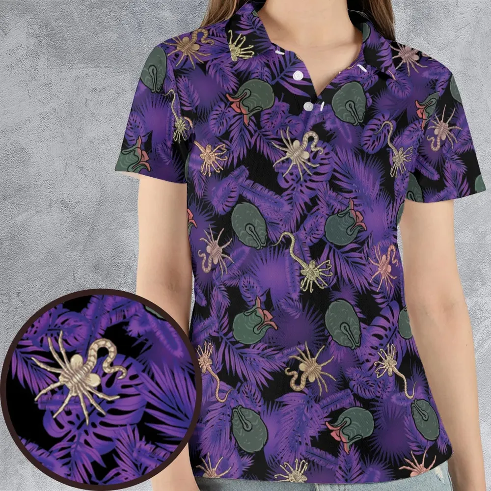 Alien Facehugger Ovomorph AOP Men/Women Polo Shirt - 4