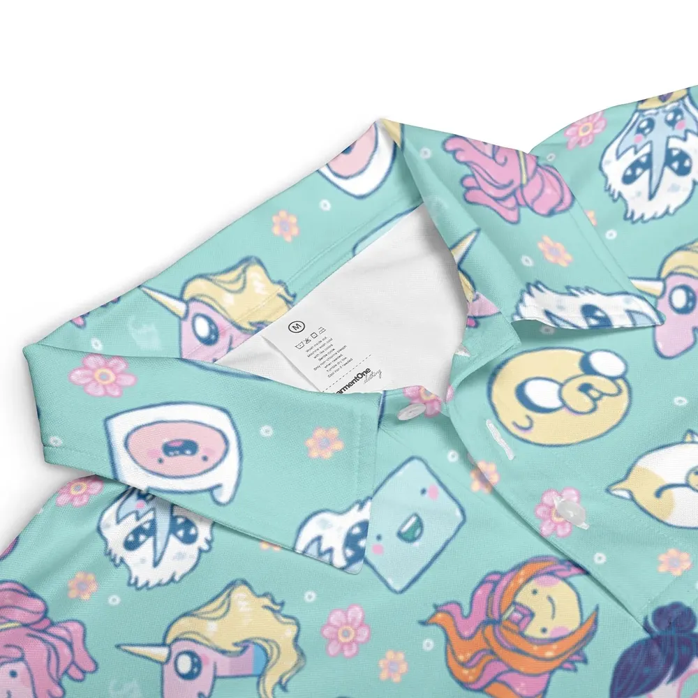 Adventure Time Floral Pattern AOP Men/Women Polo Shirt - 3