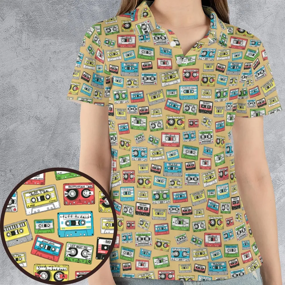 80s Playlist Pattern AOP Men/Women Polo Shirt - 4