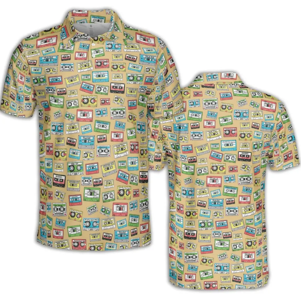 80s Playlist Pattern AOP Men/Women Polo Shirt - 2