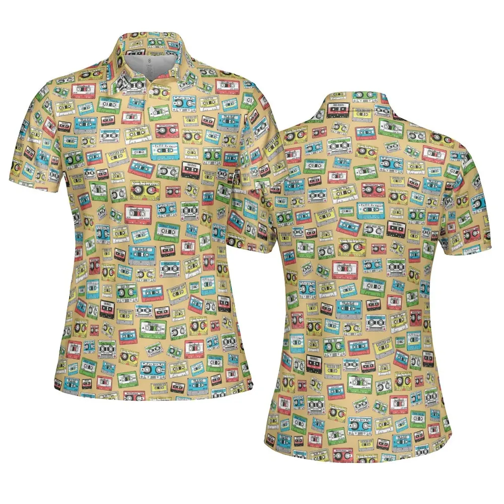 80s Playlist Pattern AOP Men/Women Polo Shirt - 5
