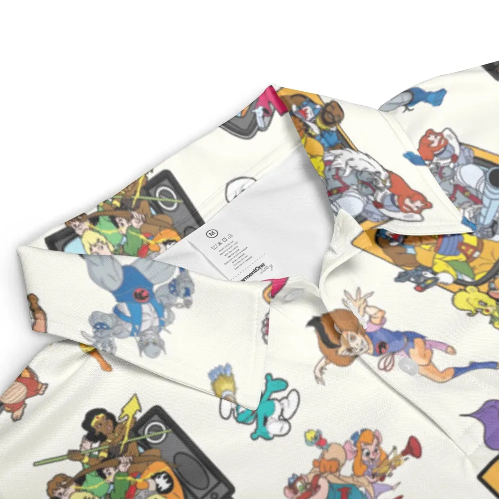 80s Famous Cartoon Characters Pattern AOP Men/Women Polo Shirt - 3