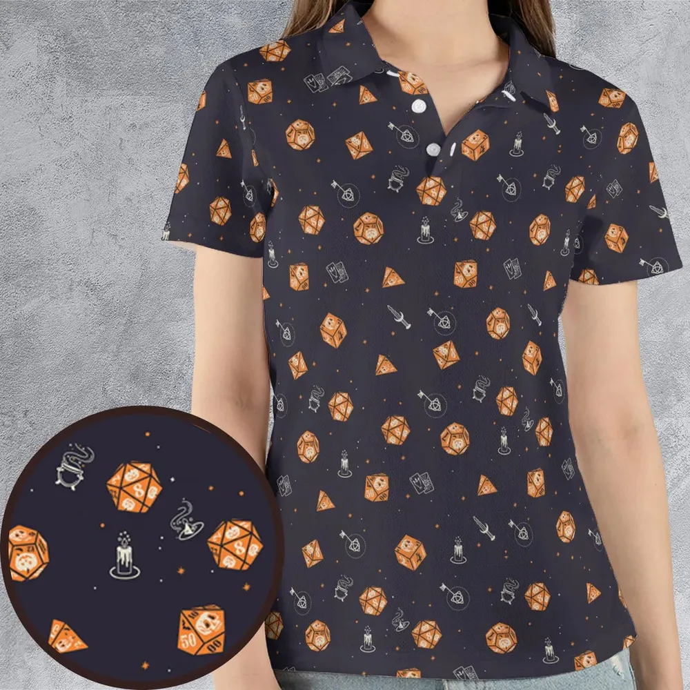 Halloween Dices Pattern AOP Men/Women Polo Shirt - 4