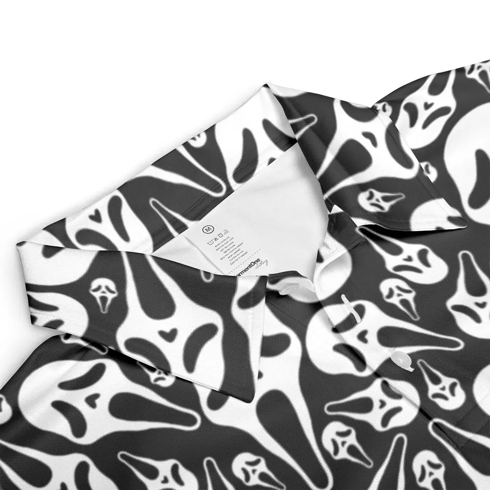 Ghostface Horror Movie Pattern Halloween AOP Men/Women Polo Shirt - 3