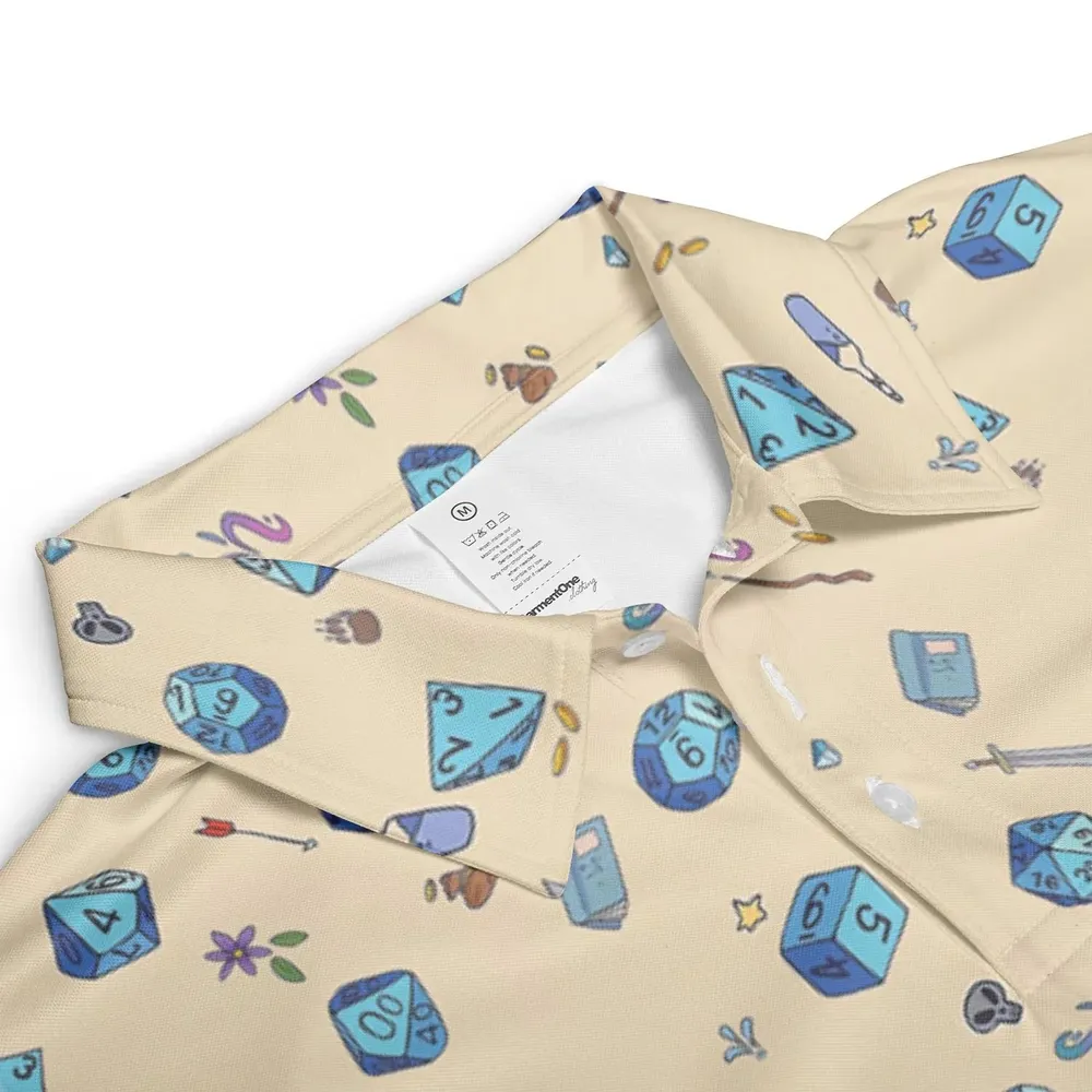 RPG DND Dices Pattern AOP Men/Women Polo Shirt - 3