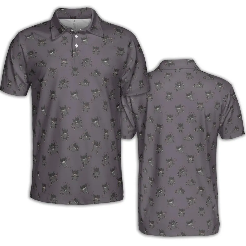 Perrrrrserker Pokemon Pattern AOP Men/Women Polo Shirt - 2