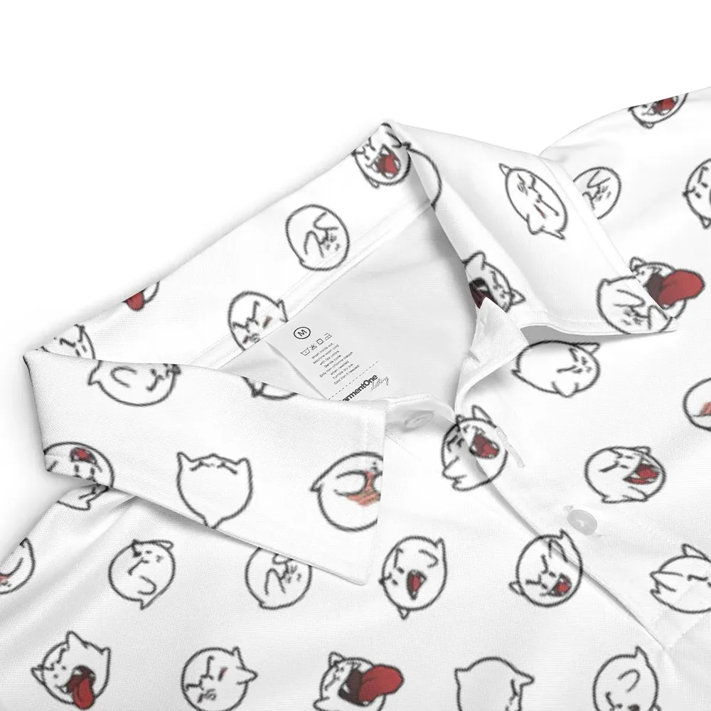 Super Mario Boo Pattern AOP Men/Women Polo Shirt - 3
