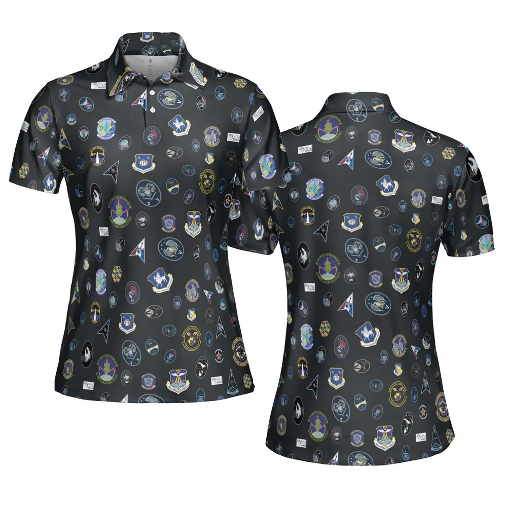 Space Force Squadron Pattern AOP Men/Women Polo Shirt - 5
