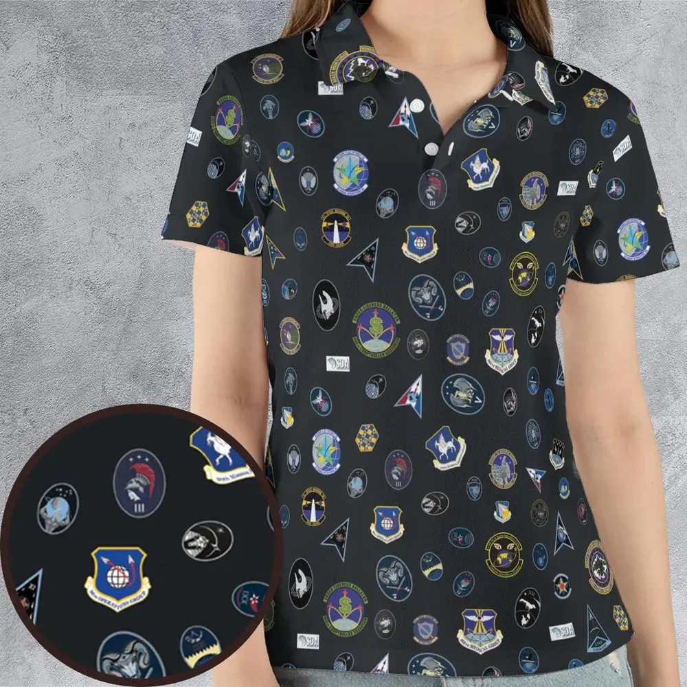 Space Force Squadron Pattern AOP Men/Women Polo Shirt - 4