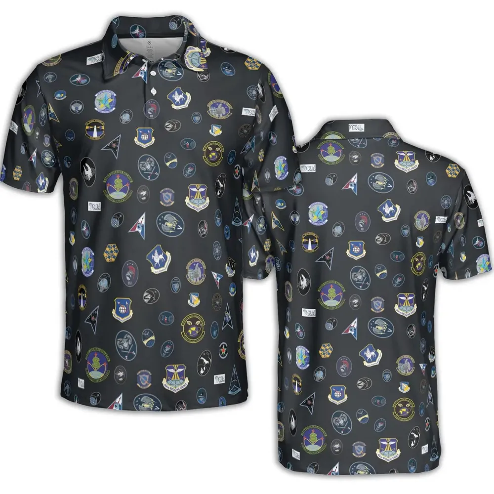 Space Force Squadron Pattern AOP Men/Women Polo Shirt - 2