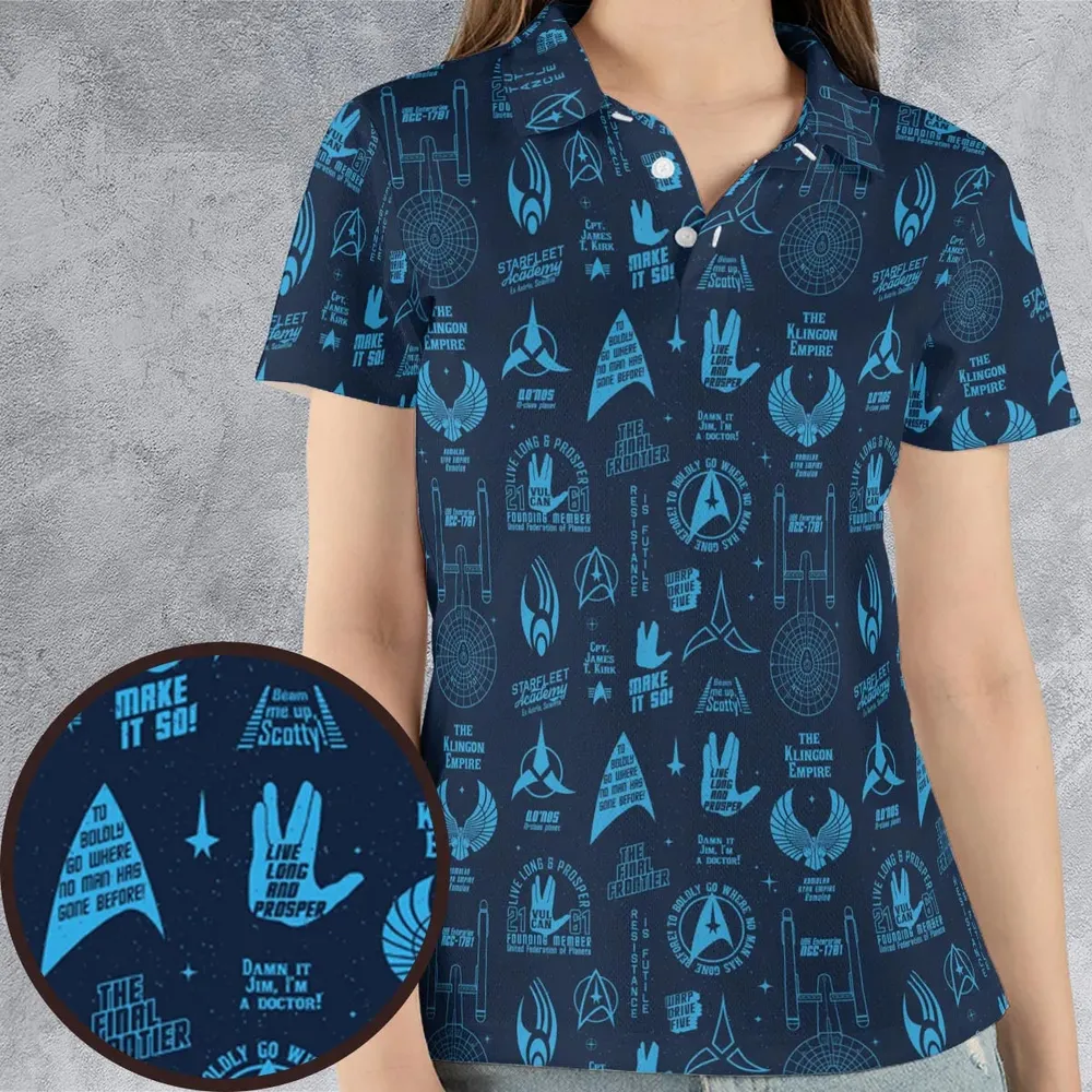 Trekkie Star Trek Pattern AOP Men/Women Polo Shirt - 4
