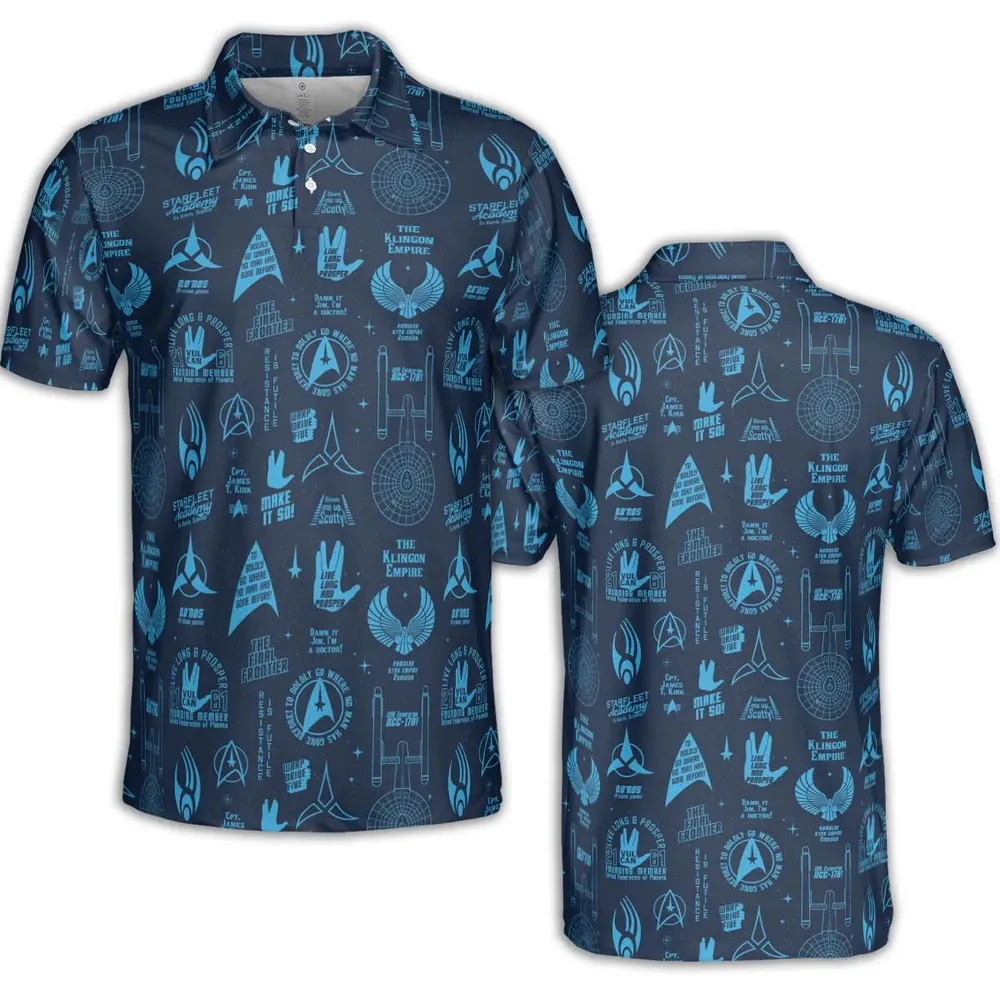 Trekkie Star Trek Pattern AOP Men/Women Polo Shirt - 2