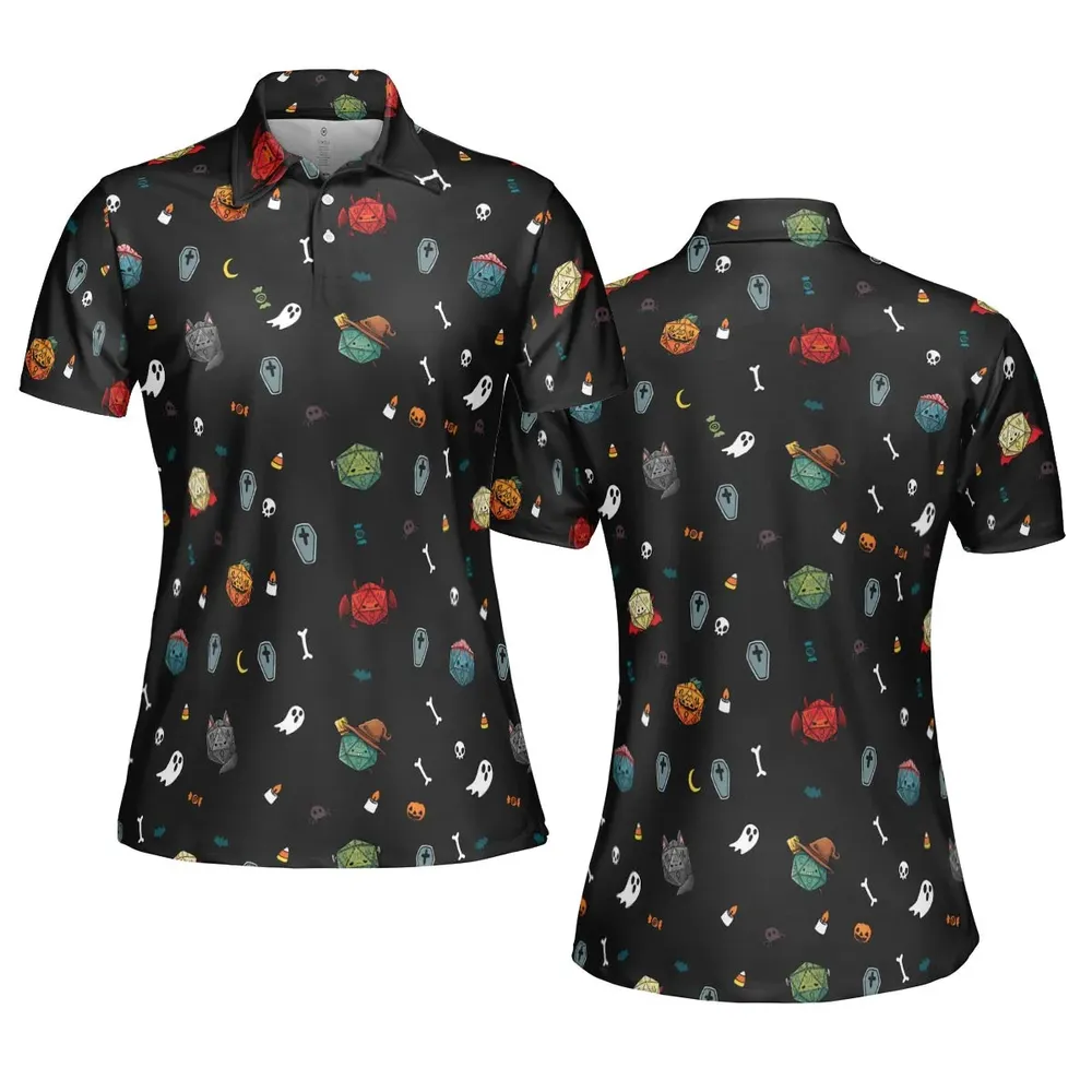 Halloween DND Dices Pattern AOP Men/Women Polo Shirt - 5
