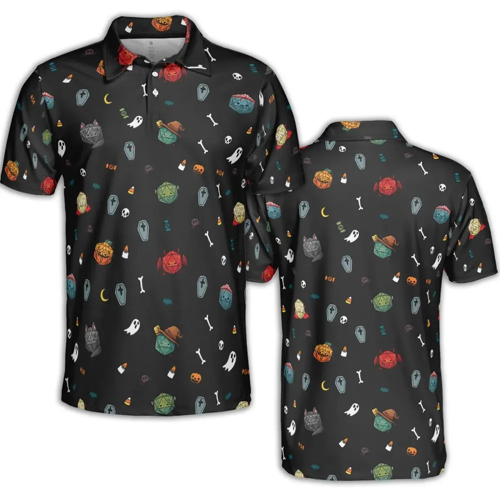 Halloween DND Dices Pattern AOP Men/Women Polo Shirt - 2
