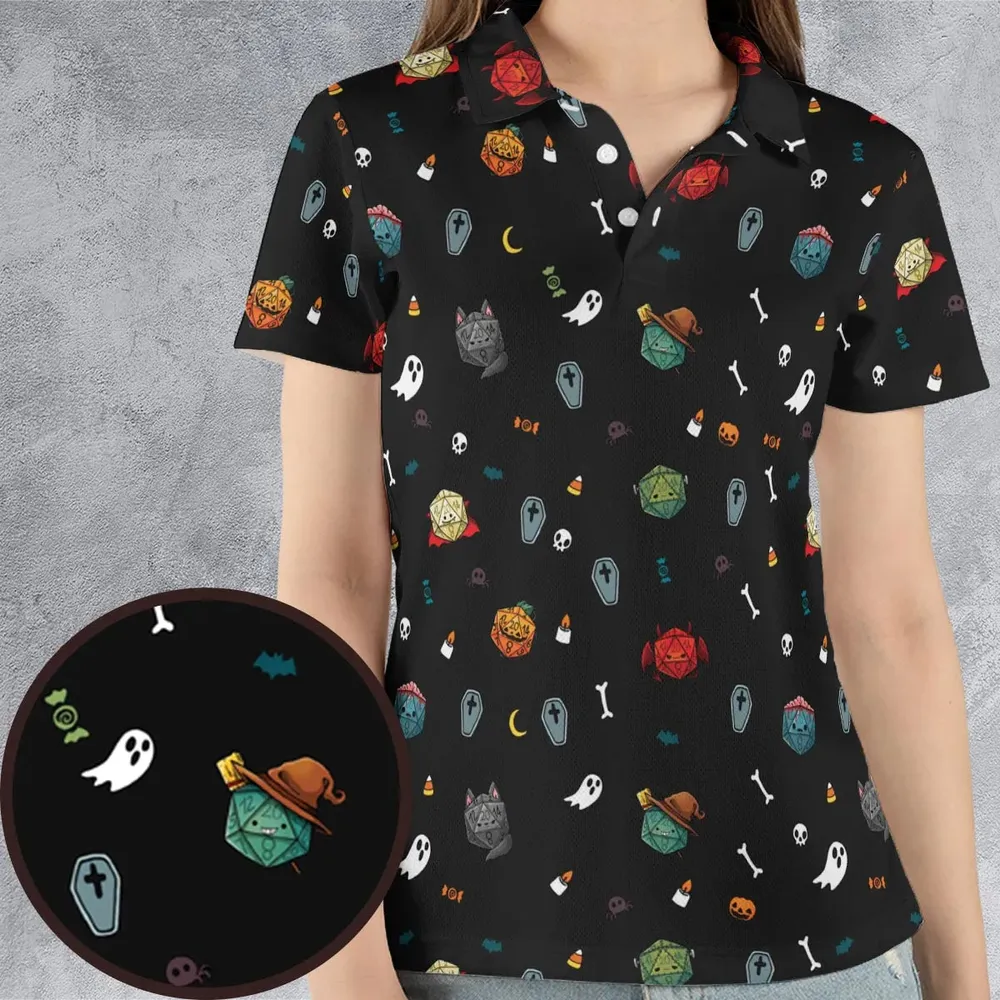 Halloween DND Dices Pattern AOP Men/Women Polo Shirt - 4