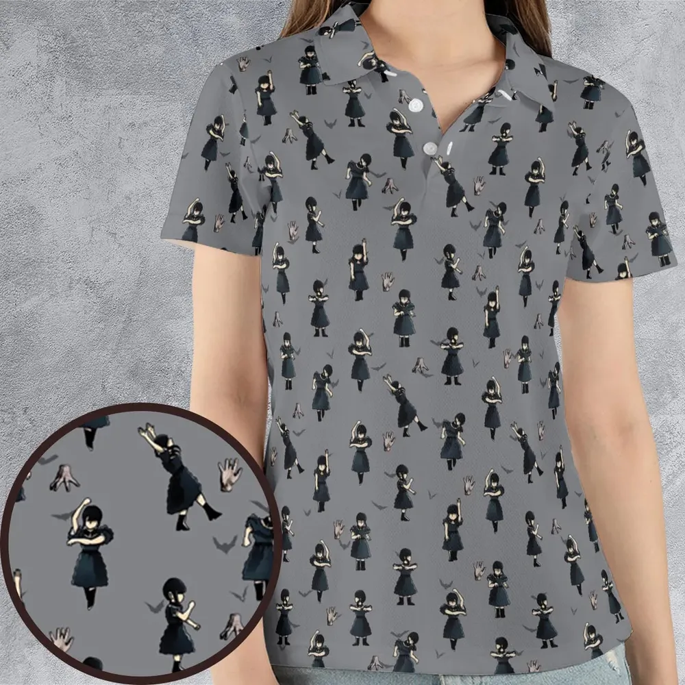 Wednesday Dance Pattern AOP Men/Women Polo Shirt - 4