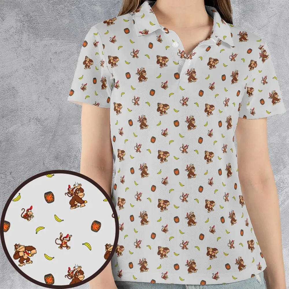 Nintendo Donkey Kong Characters Pattern AOP Men/Women Polo Shirt - 4