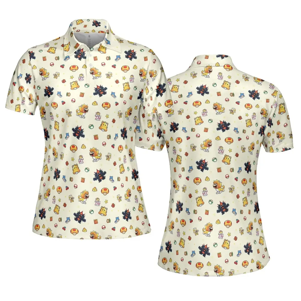 Super Mario Characters Pattern AOP Men/Women Polo Shirt - 5