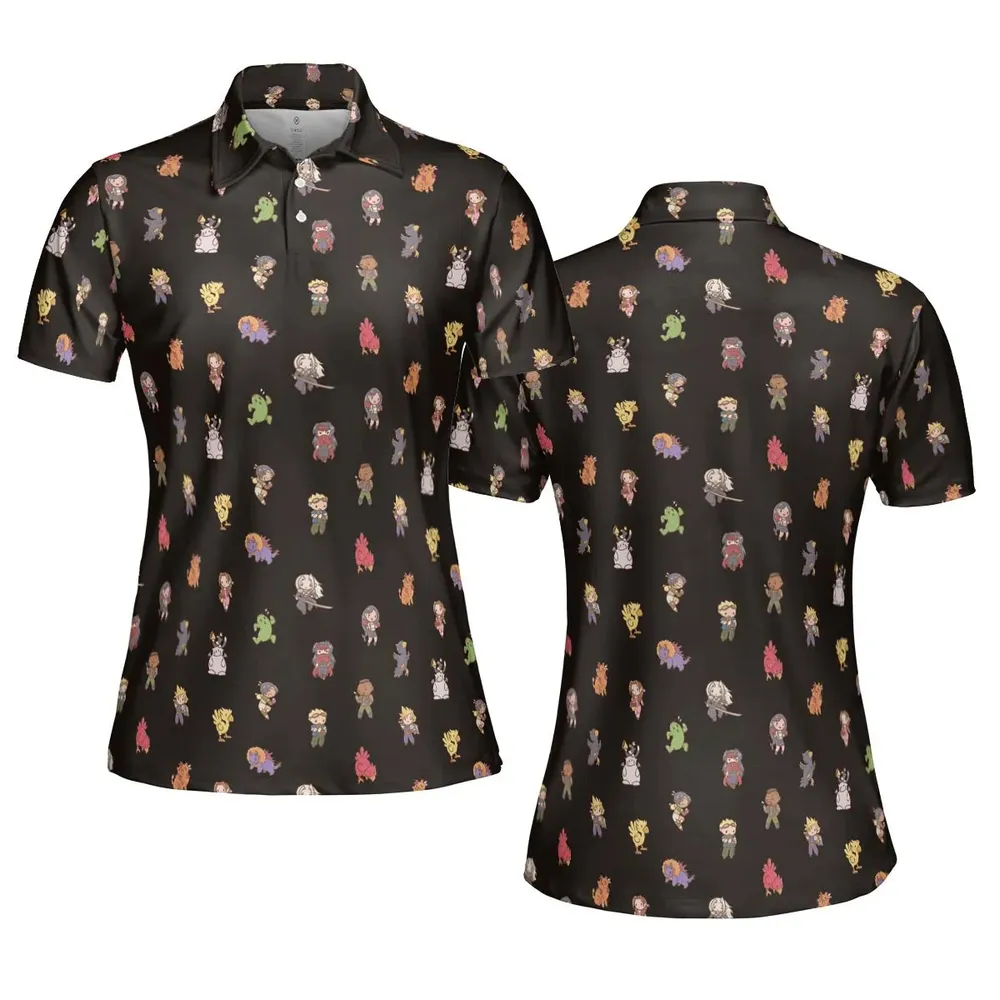 Final Fantasy Characters Pattern AOP Men/Women Polo Shirt - 5