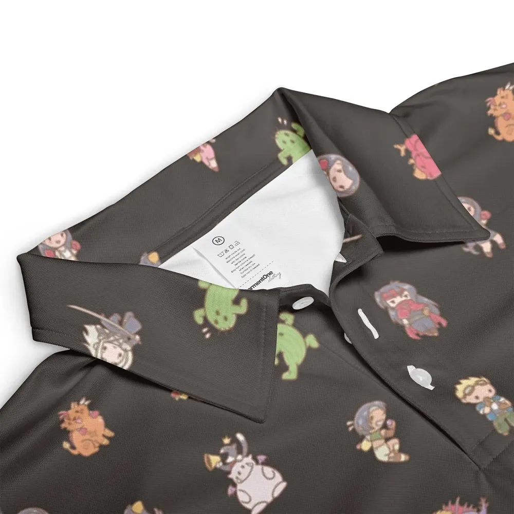 Final Fantasy Characters Pattern AOP Men/Women Polo Shirt - 3