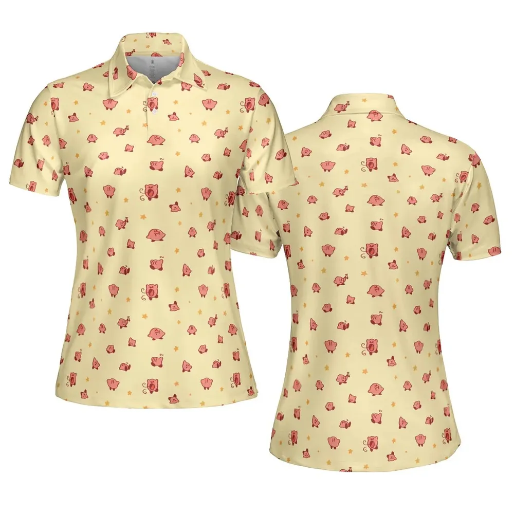 Nintendo Kirby Pattern AOP Men/Women Polo Shirt - 5
