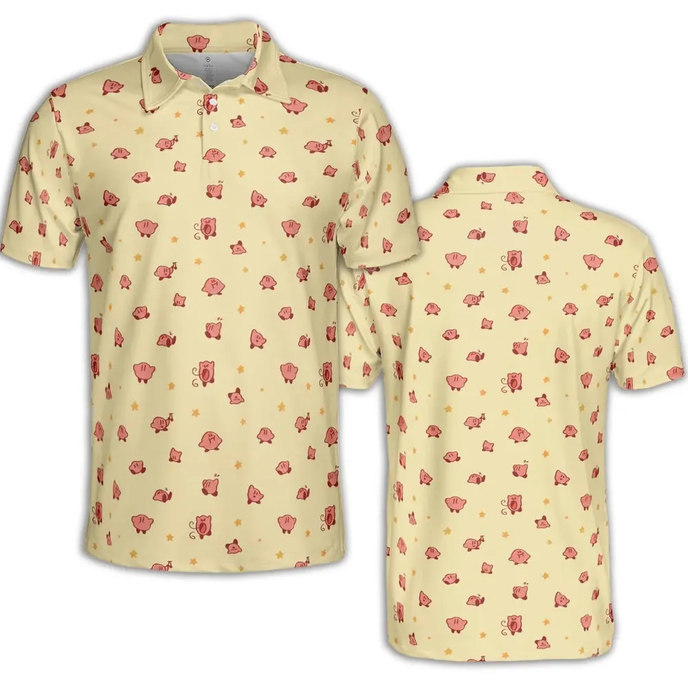Nintendo Kirby Pattern AOP Men/Women Polo Shirt - 2