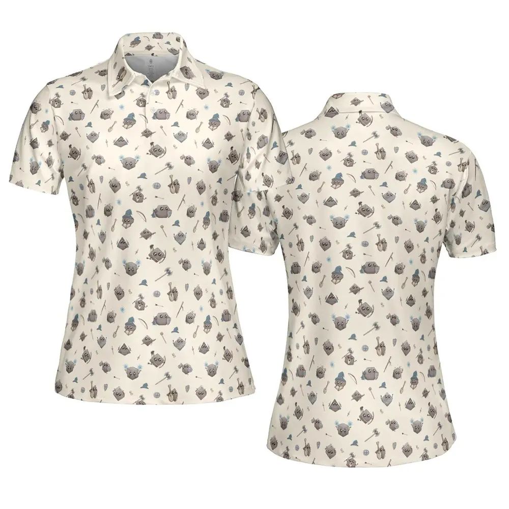 Kawaii Dices DnD Pattern AOP Men/Women Polo Shirt - 5