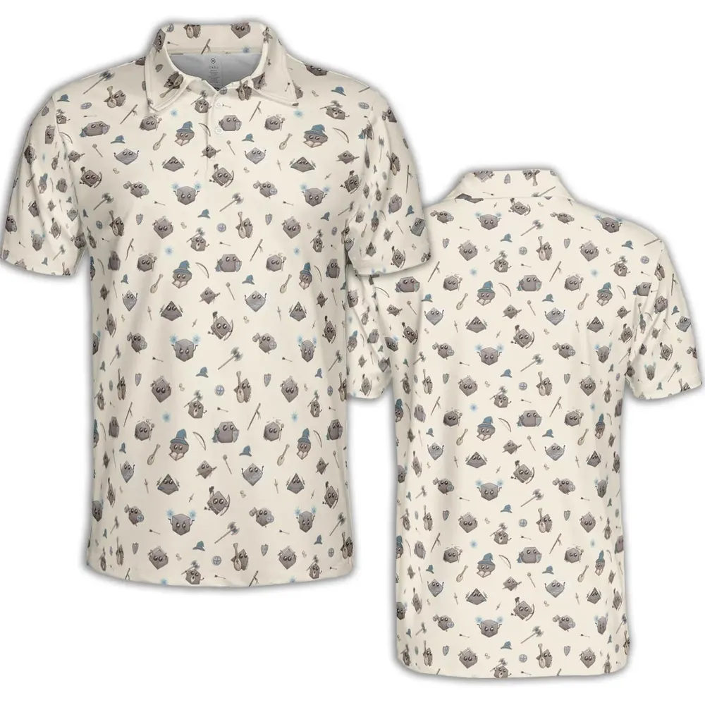Kawaii Dices DnD Pattern AOP Men/Women Polo Shirt - 2