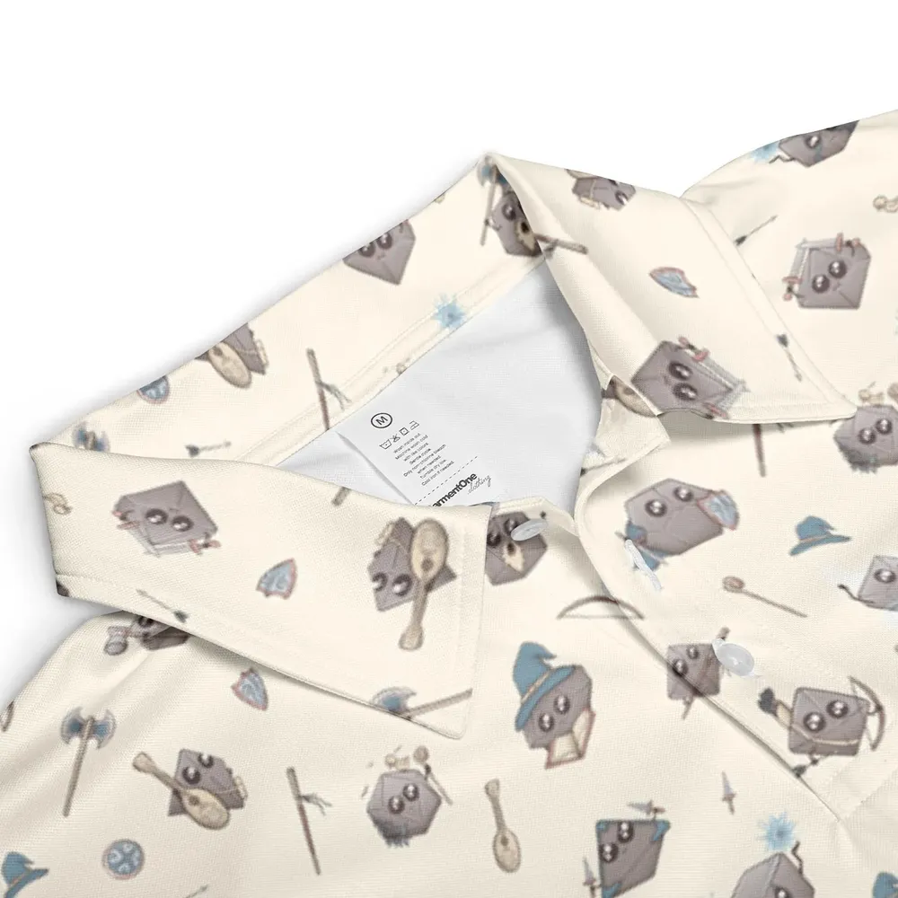 Kawaii Dices DnD Pattern AOP Men/Women Polo Shirt - 3