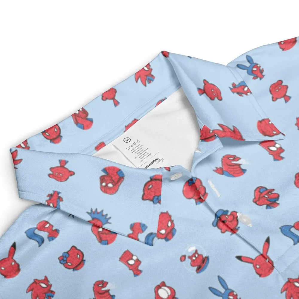 Funny Spider-Man Characters Pattern AOP Men/Women Polo Shirt - 3