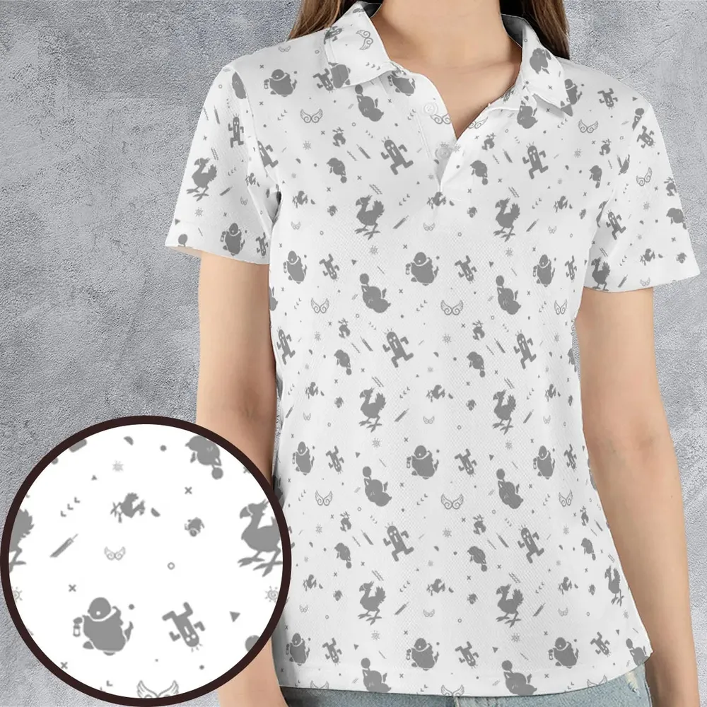 Final Fantasy Creatures Pattern AOP Men/Women Polo Shirt - 4