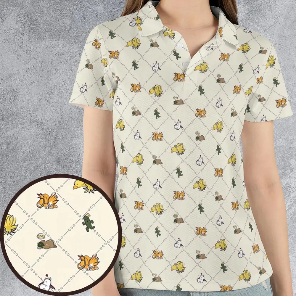 Final Fantasy Sleeping Creatures Pattern AOP Men/Women Polo Shirt - 4