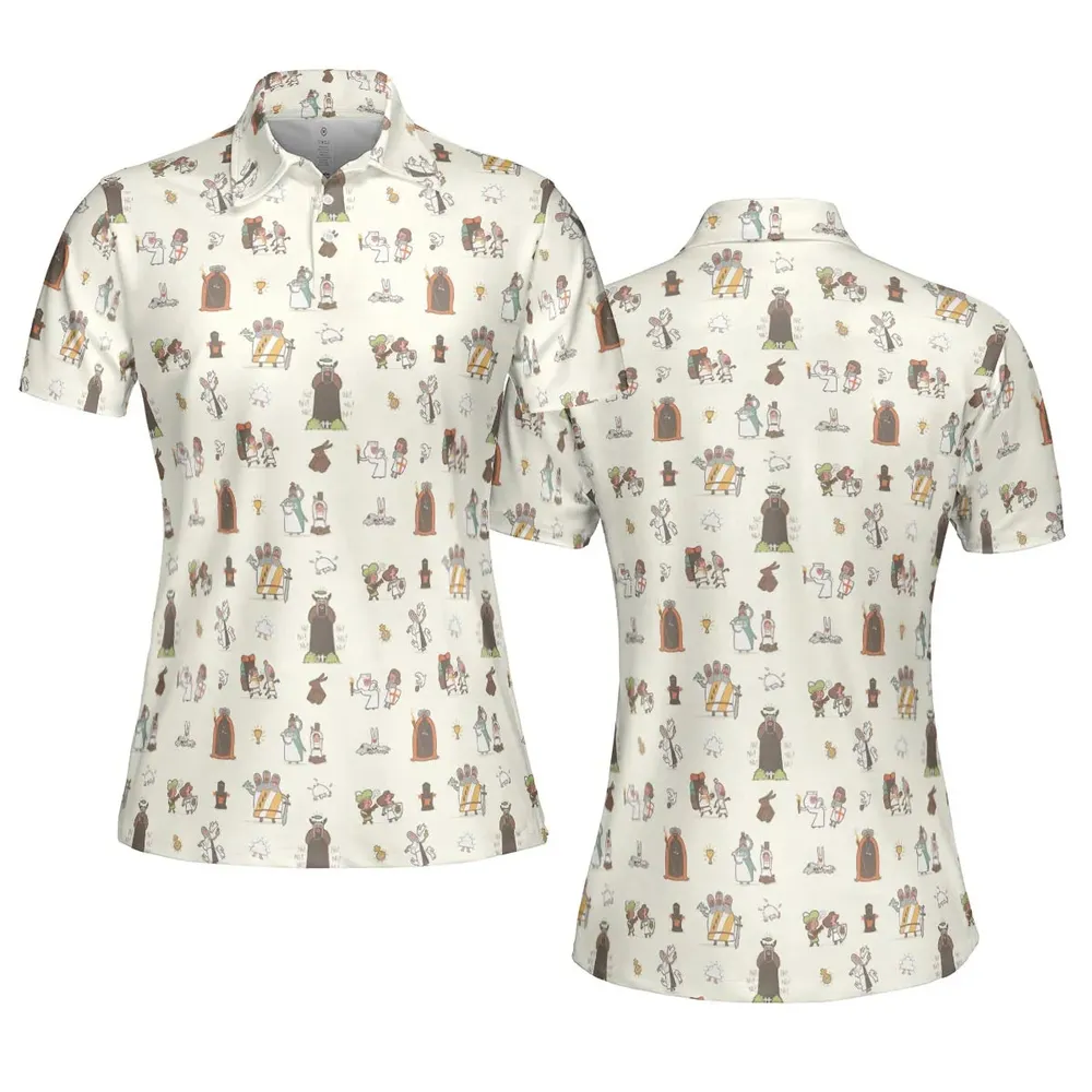 The Holy Grail Pattern Monty Python Button Down AOP Men/Women Polo Shirt - 5