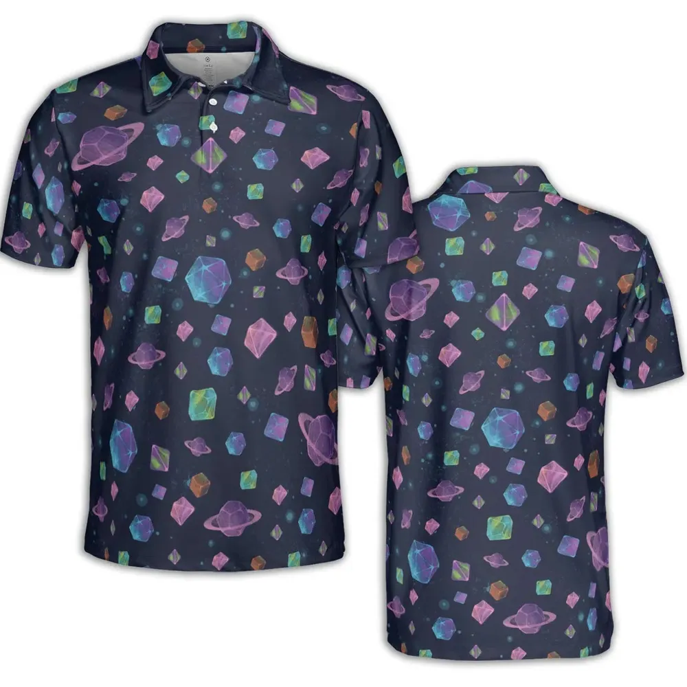 Galaxy Of Dices DnD Pattern AOP Men/Women Polo Shirt - 2