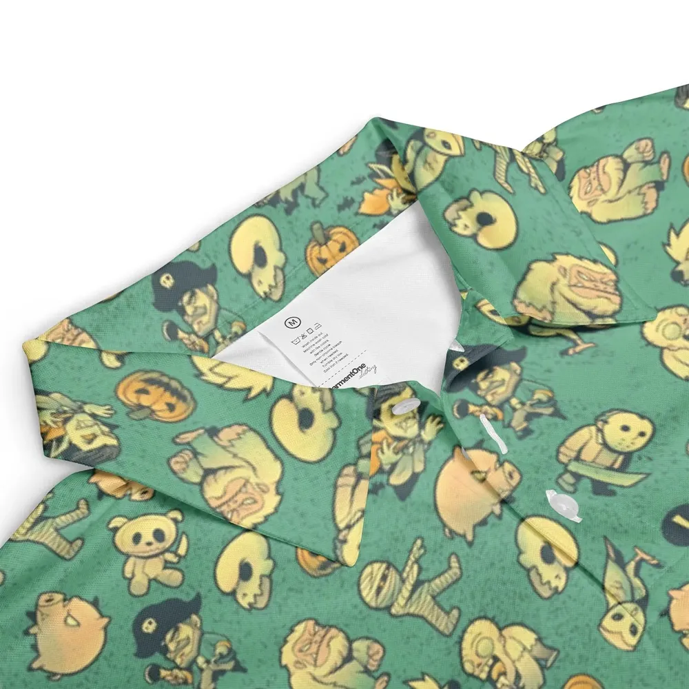 Terror Attack Cute Horror Characters Halloween AOP Men/Women Polo Shirt - 3