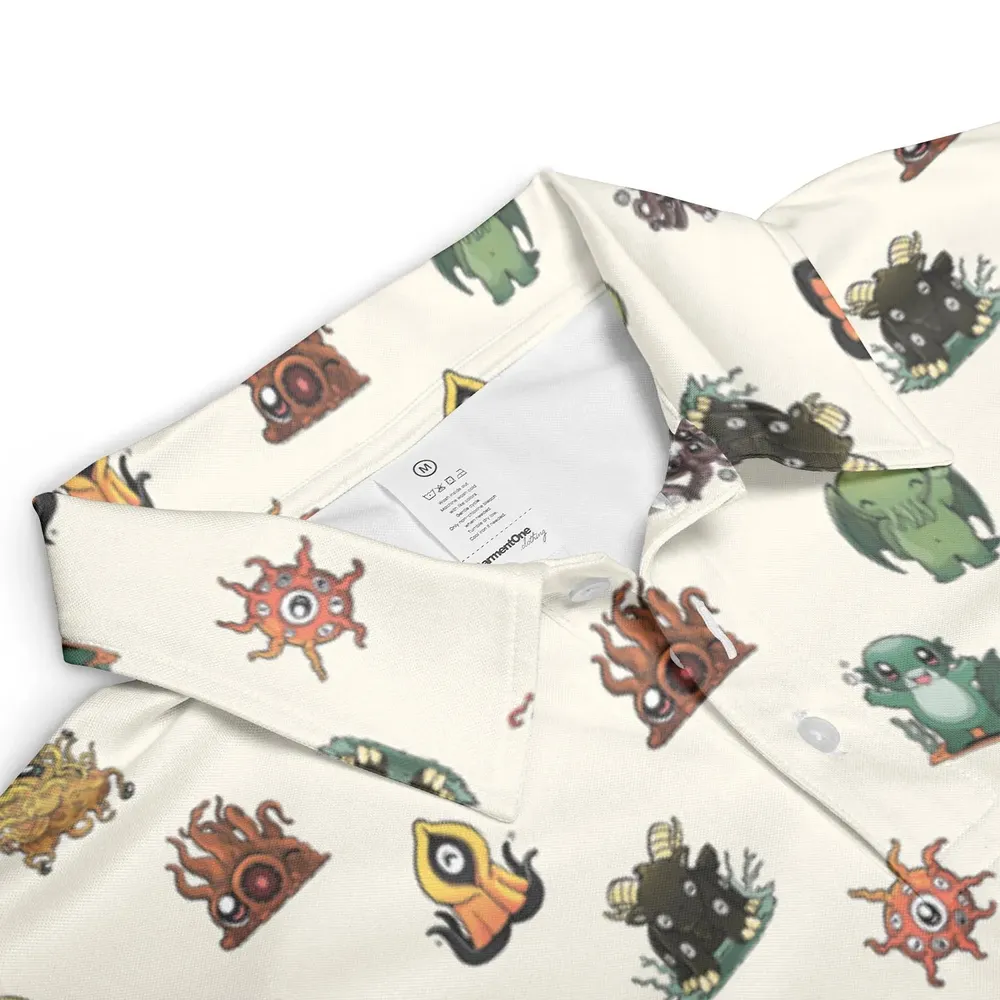 Lovecraft Demons Cute H.P. Lovecraft Monsters Pattern AOP Men/Women Polo Shirt - 3