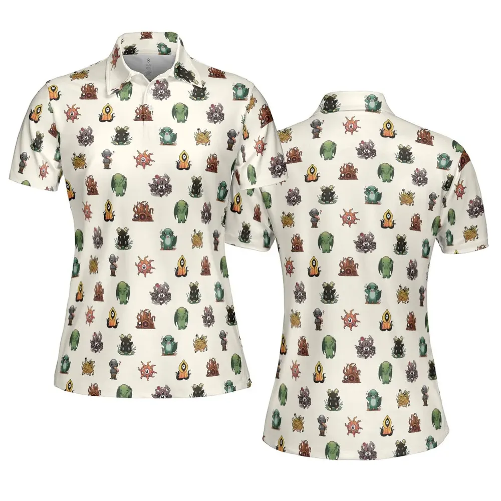 Lovecraft Demons Cute H.P. Lovecraft Monsters Pattern AOP Men/Women Polo Shirt - 5