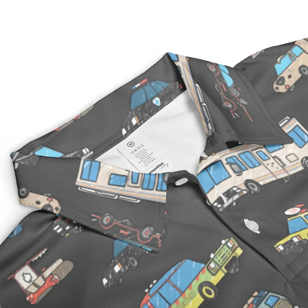 Movie Cars Pattern AOP Men/Women Polo Shirt - 3