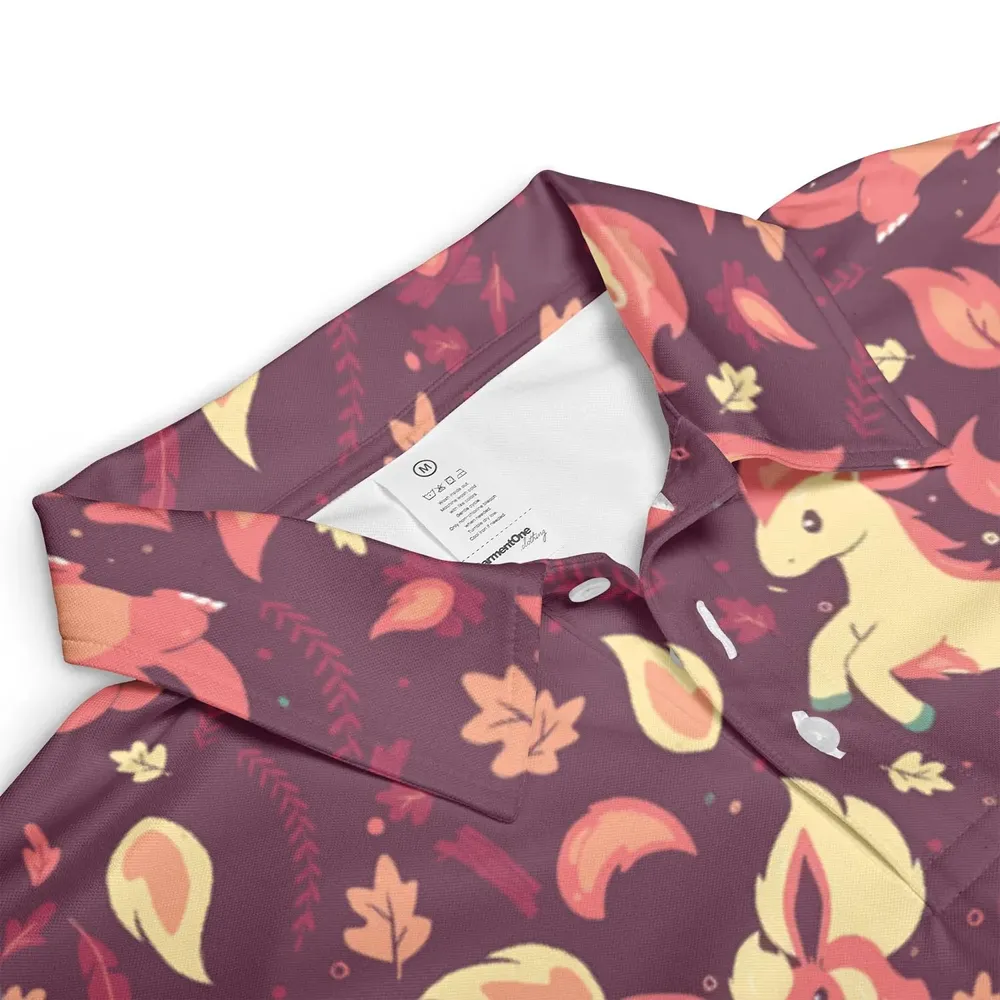 Fire Pokemon Pattern AOP Men/Women Polo Shirt - 3