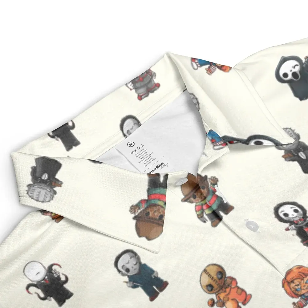 Horror Movies Characters Pattern AOP Men/Women Polo Shirt - 3