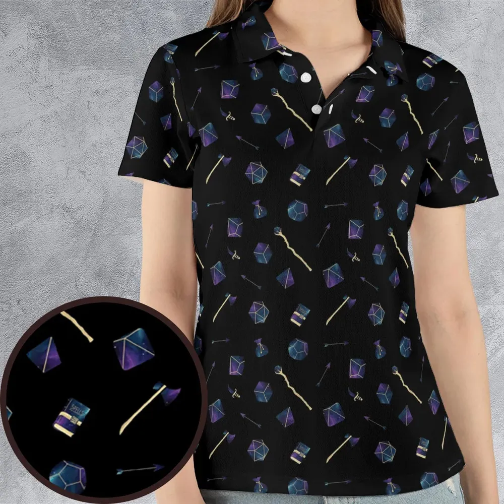 Galaxy In Dice DnD Pattern AOP Men/Women Polo Shirt - 4