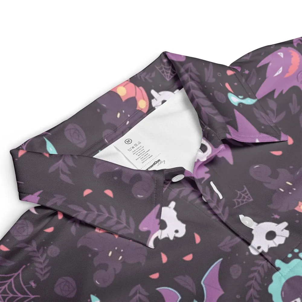 Lavender Town Pokemon Pattern AOP Men/Women Polo Shirt - 3