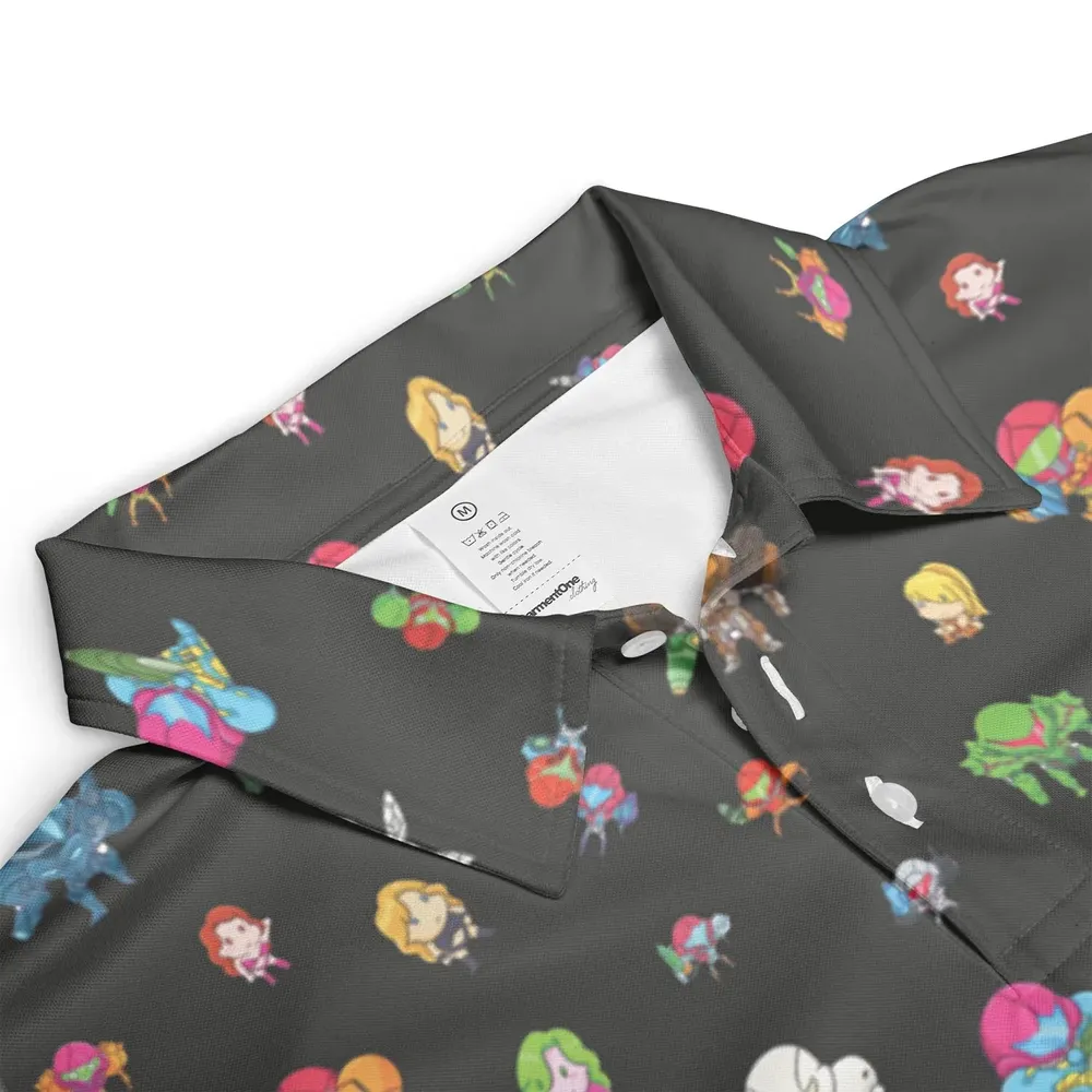 Metroid Pattern AOP Men/Women Polo Shirt - 3