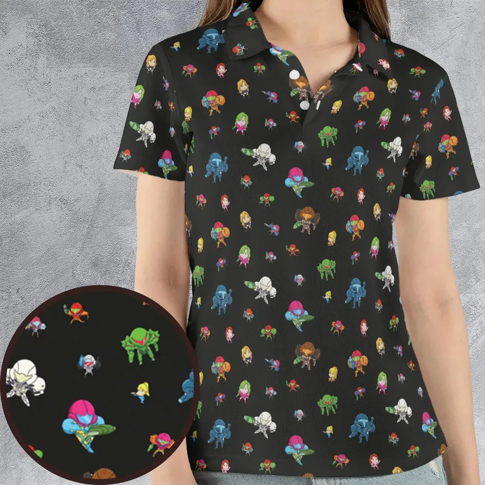 Metroid Pattern AOP Men/Women Polo Shirt - 4
