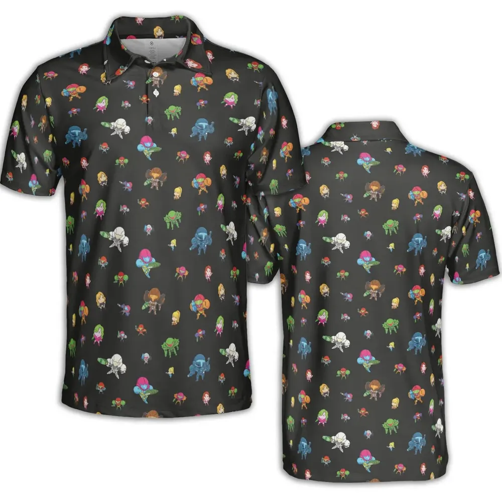 Metroid Pattern AOP Men/Women Polo Shirt - 2