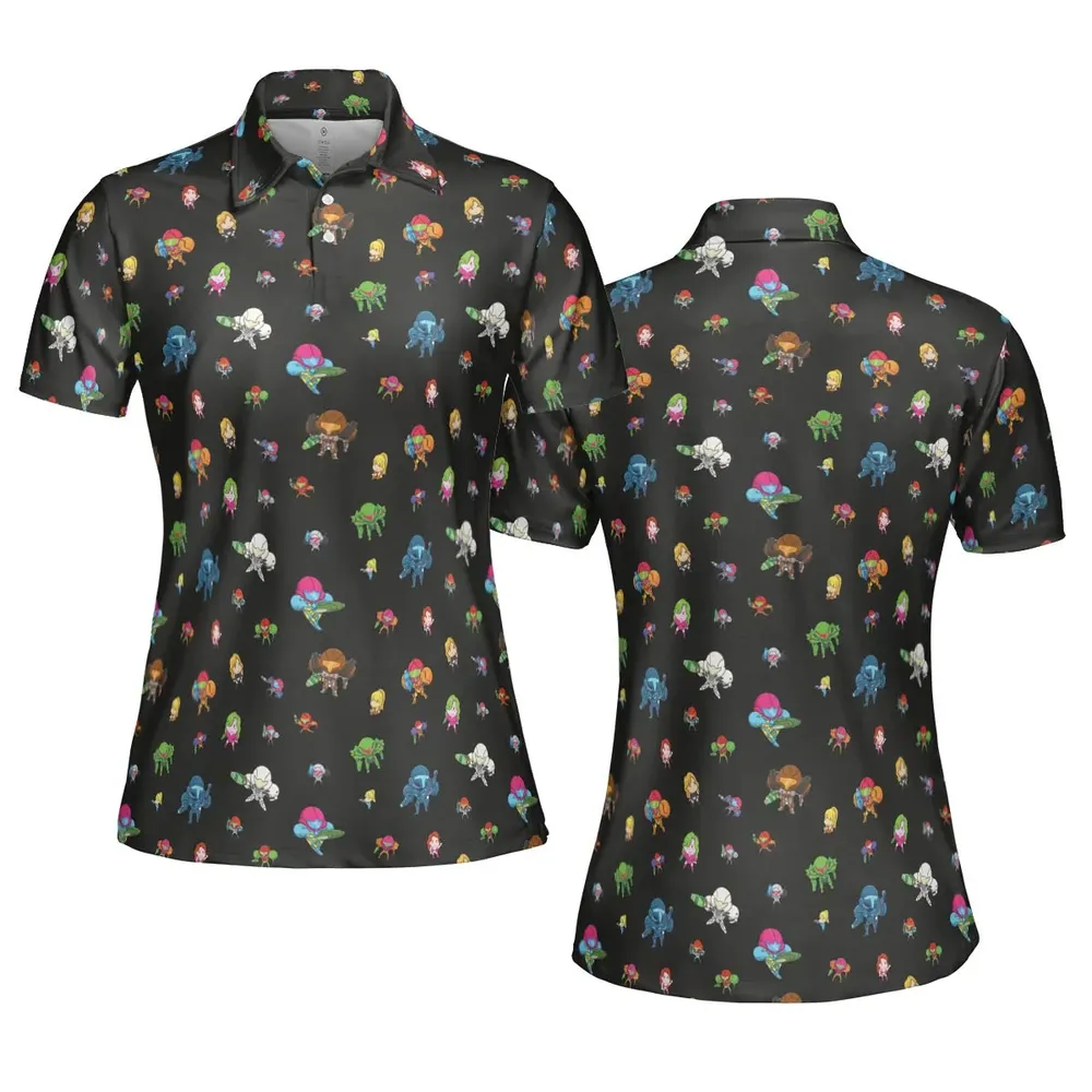 Metroid Pattern AOP Men/Women Polo Shirt - 5