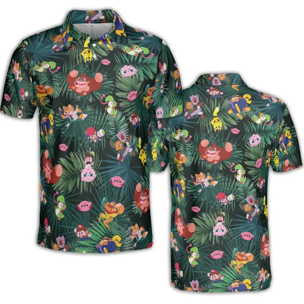 Video Game Characters Pattern AOP Men/Women Polo Shirt - 2